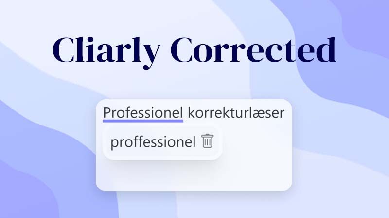 Cliarly Corrected korrekturlæser.
